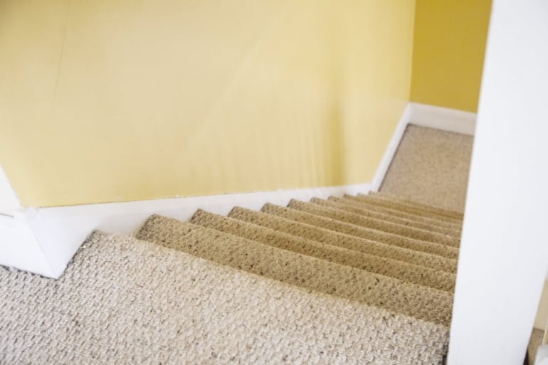 Carpeted stairs